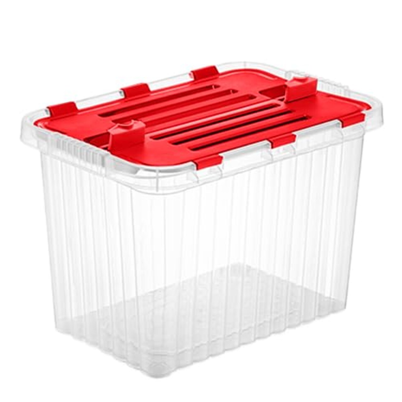 Superio Storage Box with Hinged Lids, Plastic Container Bins for Organizing with Attached Lid, Stackable Crates, BPA Free, Organizers for Home, Office, Dorm